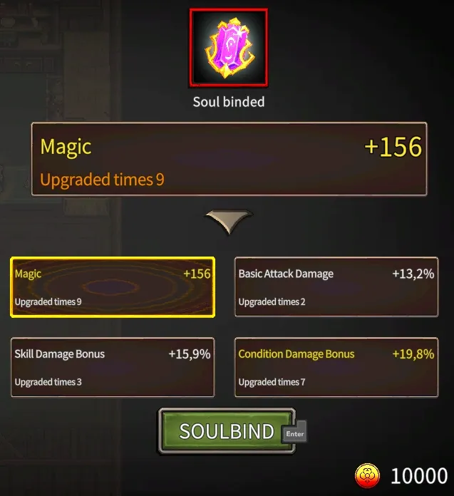 Select sub-stat