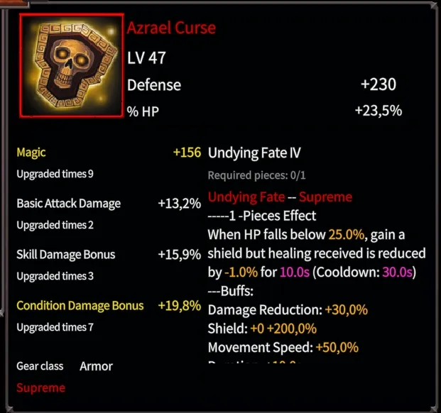 Exact stat applied